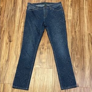 Ralph Lauren womens jeans 8 31 Blue white Pattern design stretch skinny mid rise